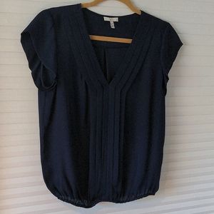 Joie 'Marcher' navy blue silk blouse (M)